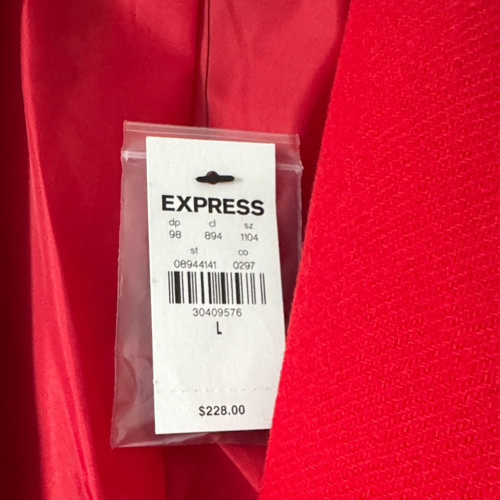 Express Vibrant Red Coat - Picture 2 of 2